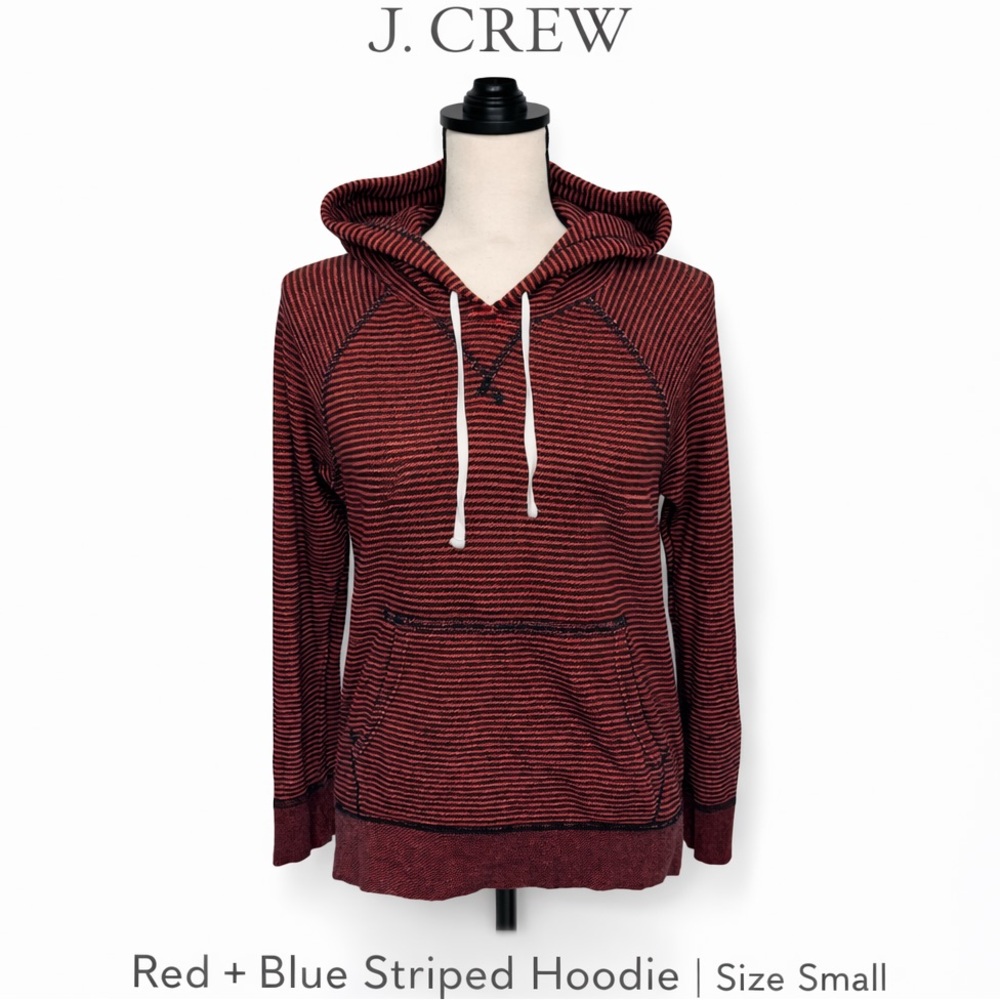 J. Crew Red/Blue striped Hoodie - S